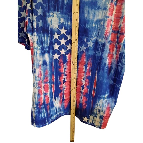 Patriotic Stars Four Button Shirt Size XLarge Short Sleeve Flag USA - Picture 9 of 9